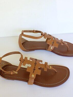 Tory Burch Phoebe Sandals Leather Brown Size 9